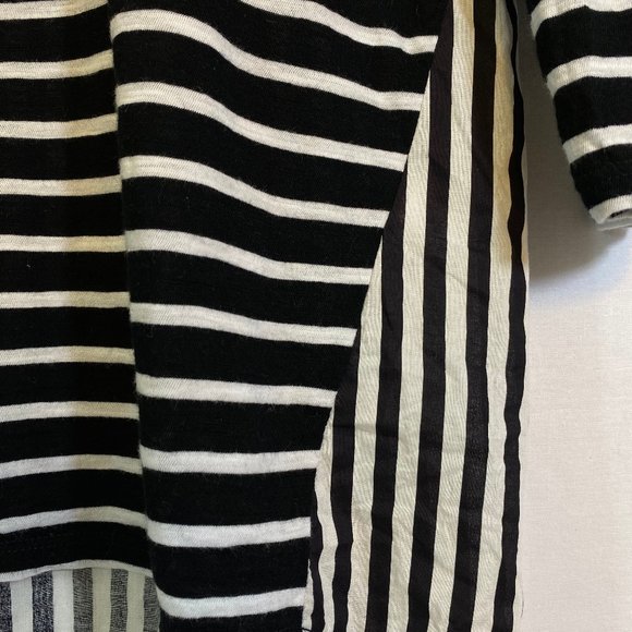 Chicos Striped Pullover Top Lace Detail Cotton - Picture 4 of 10